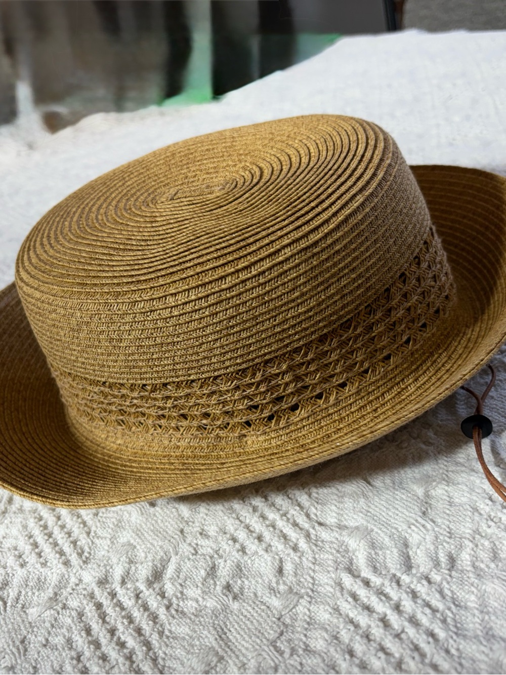 Straw Bucket Sun Hat - San Diego Hat Co.
Adjustable Hat Color:
Toast. - Picture 12 of 13